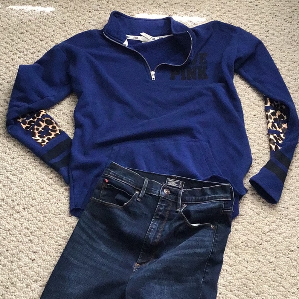 PINK Leopard Animal Accent Sweatshirt - Picture 7 of 10